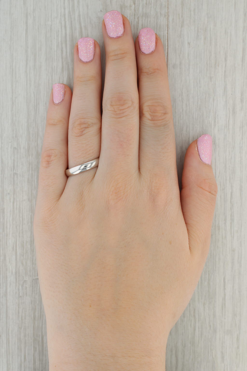 Classic Men's Wedding Band 14k White Gold Size 10.5 Ring