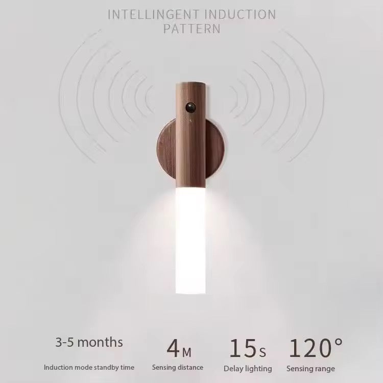 Modern rechargeable Wall-Mounted Wooden LED Light