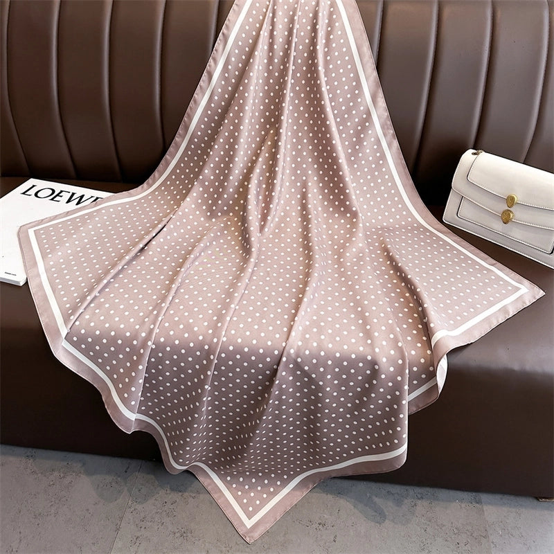 Women's Casual Vacation Minimalist Polka Dots Polyester Satin Printing And Dyeing Printing Silk Scarf