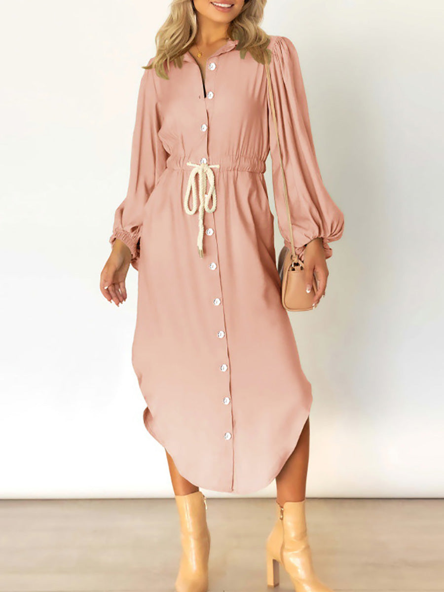 Long-Sleeved Waist-Skimming Dresses