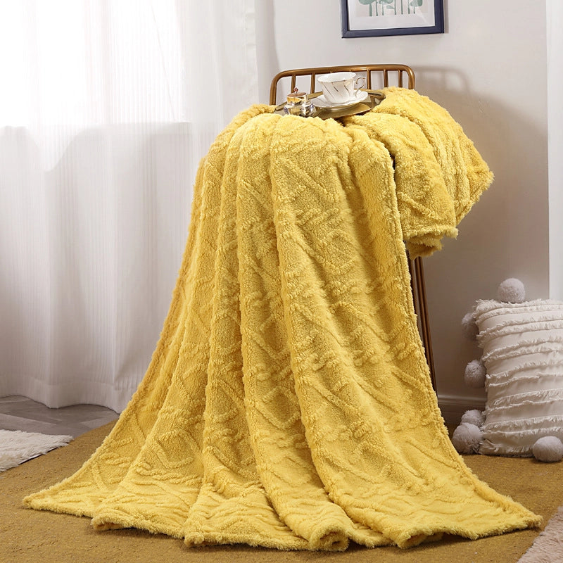 Single Layer Tower Skin Fleece Solid Color Blanket Home Simple Office Nap Blanket Air-conditioning Blanket Cover Blanket Blanket