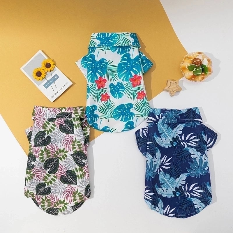 Hawaiian Polyester Leaves Pet Clothing