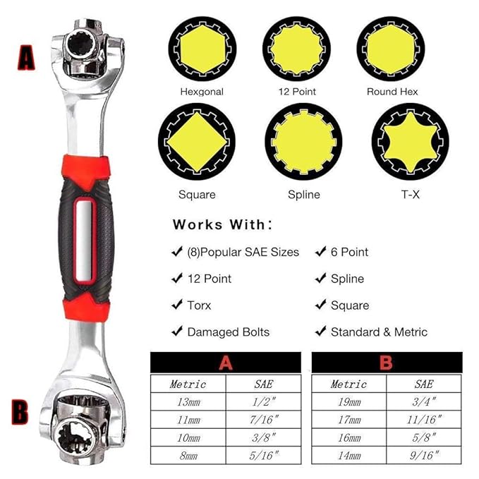 Professional Double Head 48 in 1 Multi Socket Wrench Easy Hand Tool For Difficult Nuts and Bolts