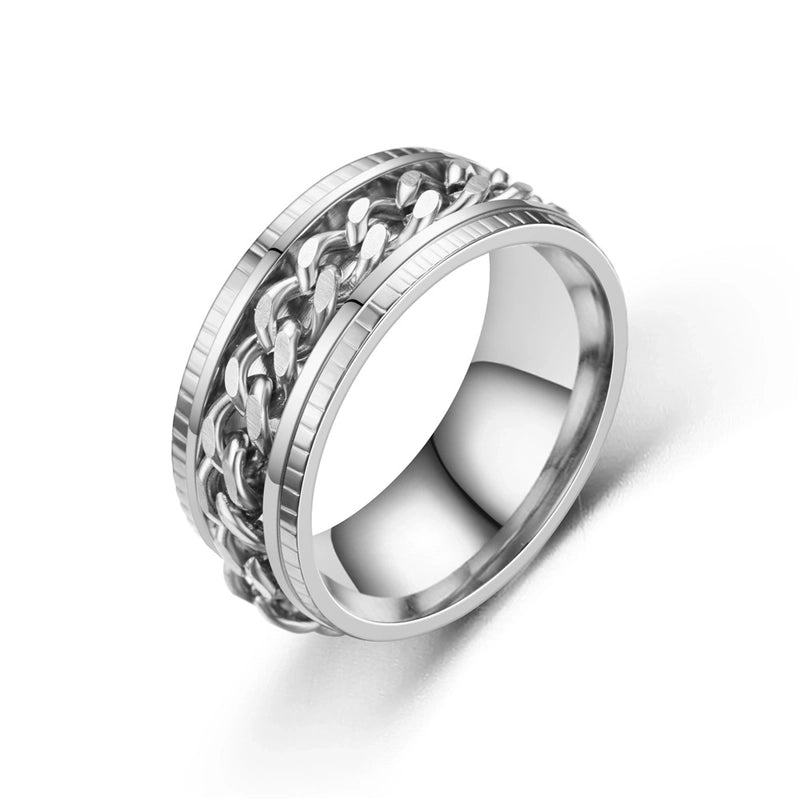 Minimalist Waves Titanium Steel Plating Gold Plated Rings