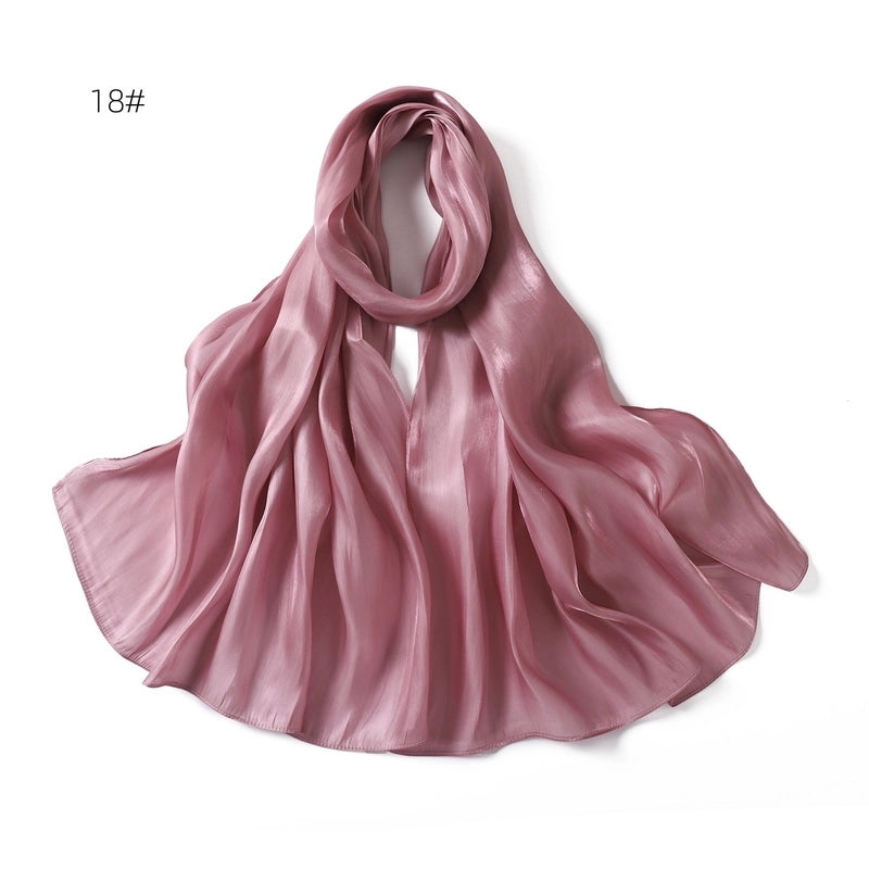 Spring And Summer New Thin Soft Shiny Satin Scarf Female Malay Indonesian Long Scarf Scarf Sun Protection Shawl