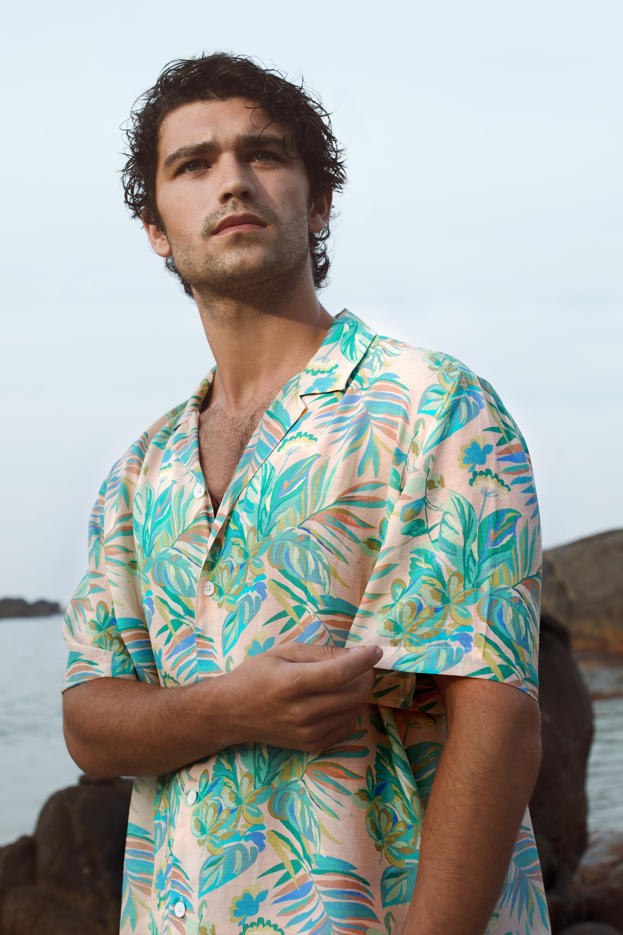 Talc floral Cream Oversize Shirt