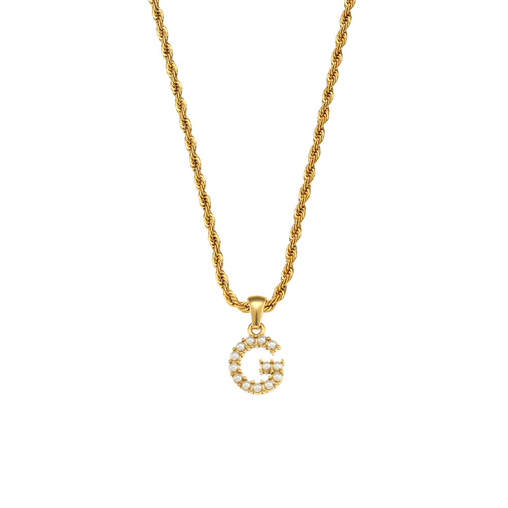 Fashion Letter Geometric Stainless Steel 18K Gold Plated Necklaces