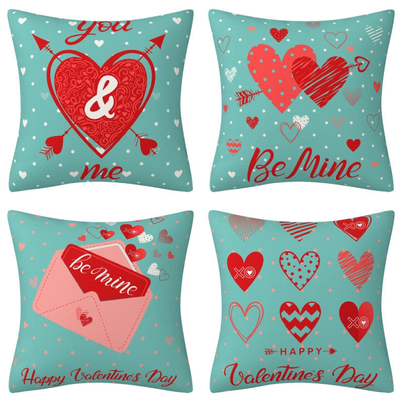 Romantic Envelope Letter Heart Shape Linen Pillow Cases Bedding