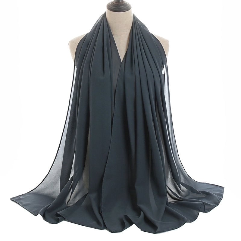 Women's Minimalist Solid Color Chiffon Cotton Linen Scarves