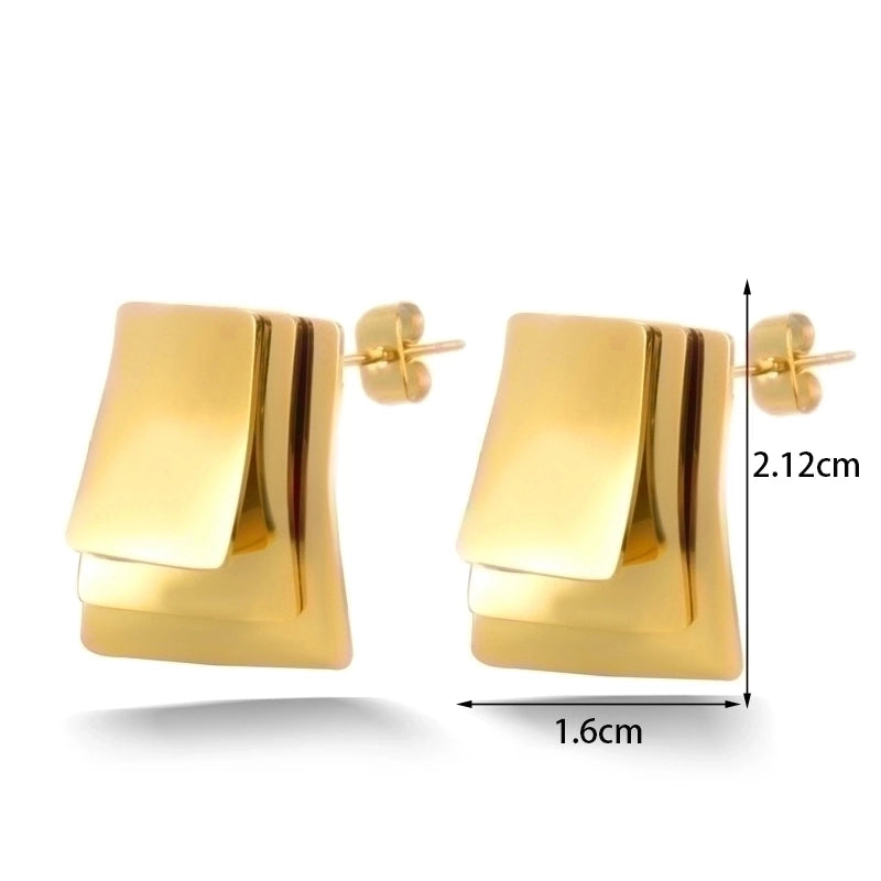 1 Pair Minimalist Solid Color Heishi 304 Stainless Steel Ear Studs
