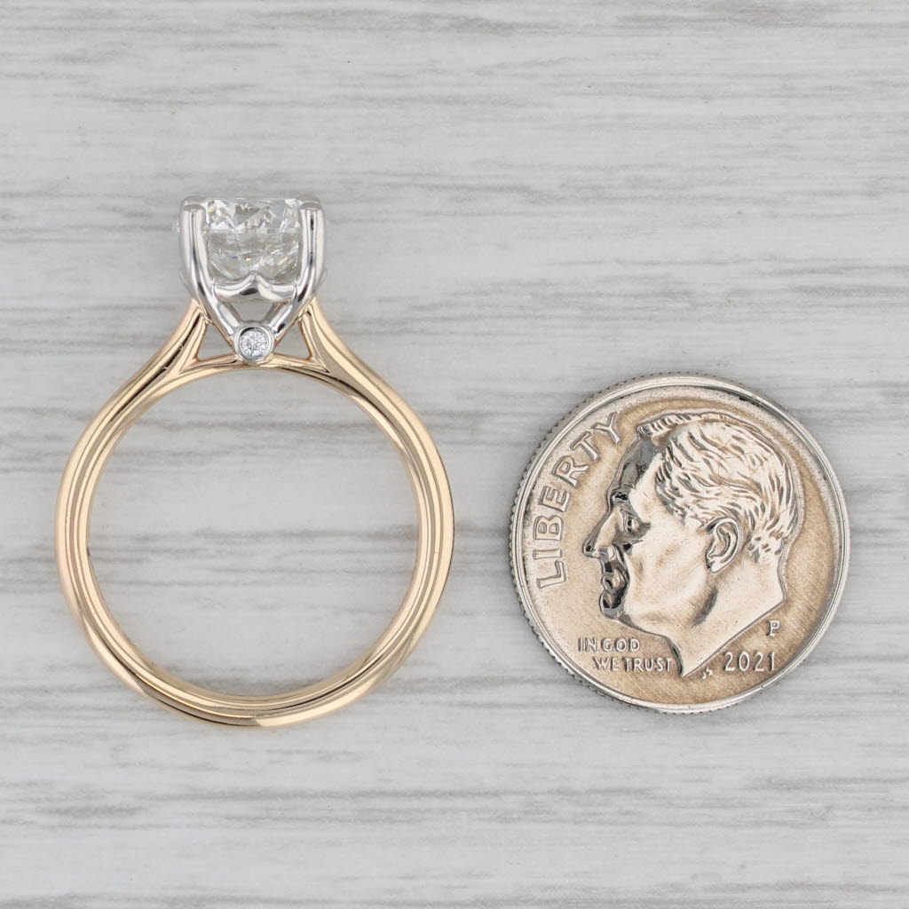 2.14ct Lab Created Diamond Solitaire Ring 14k Yellow Gold Size 6.5 GIA VVS2 G