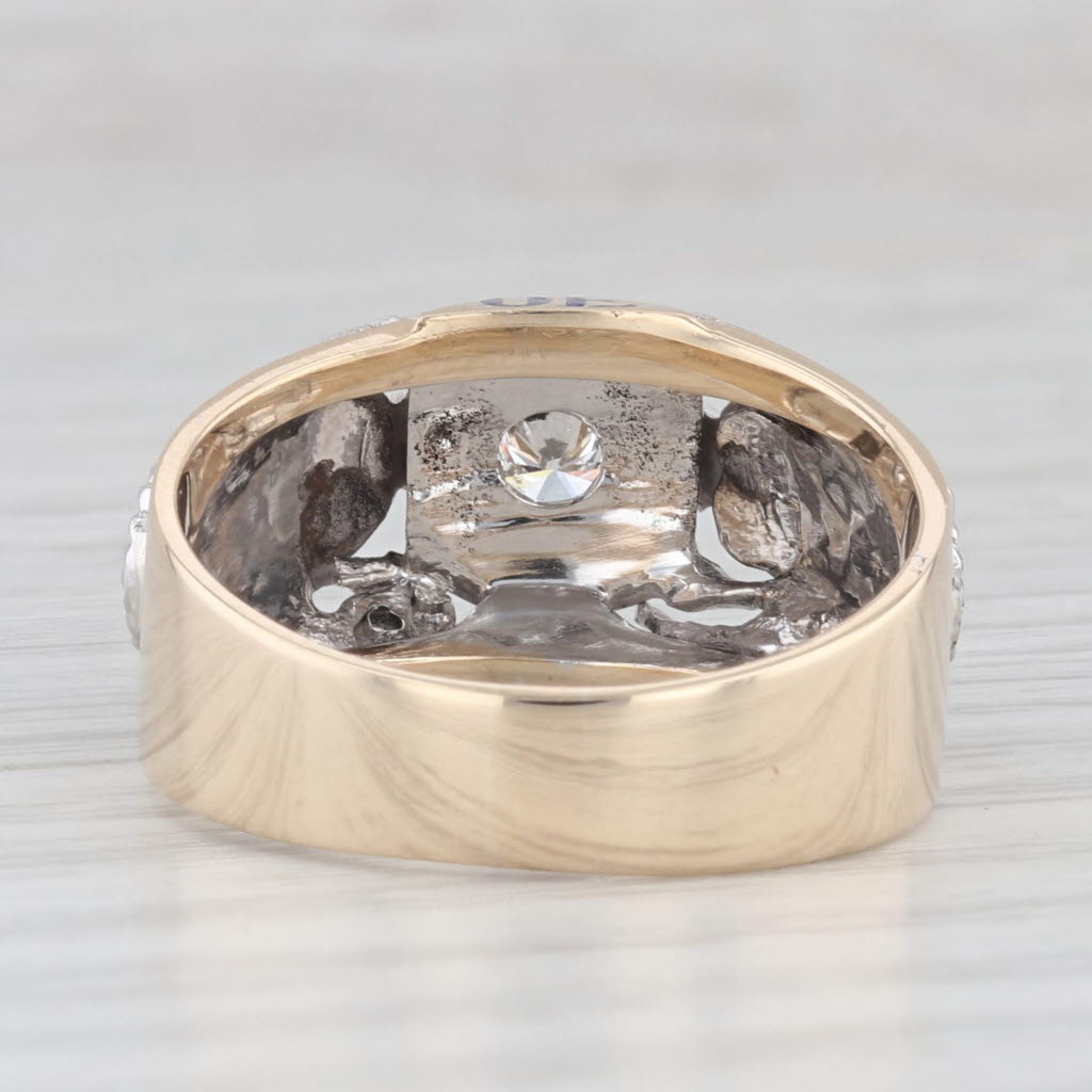 Diamond Fraternal Order of Elks BPOE Ring 10k Gold Size 9.25 Men's Signet