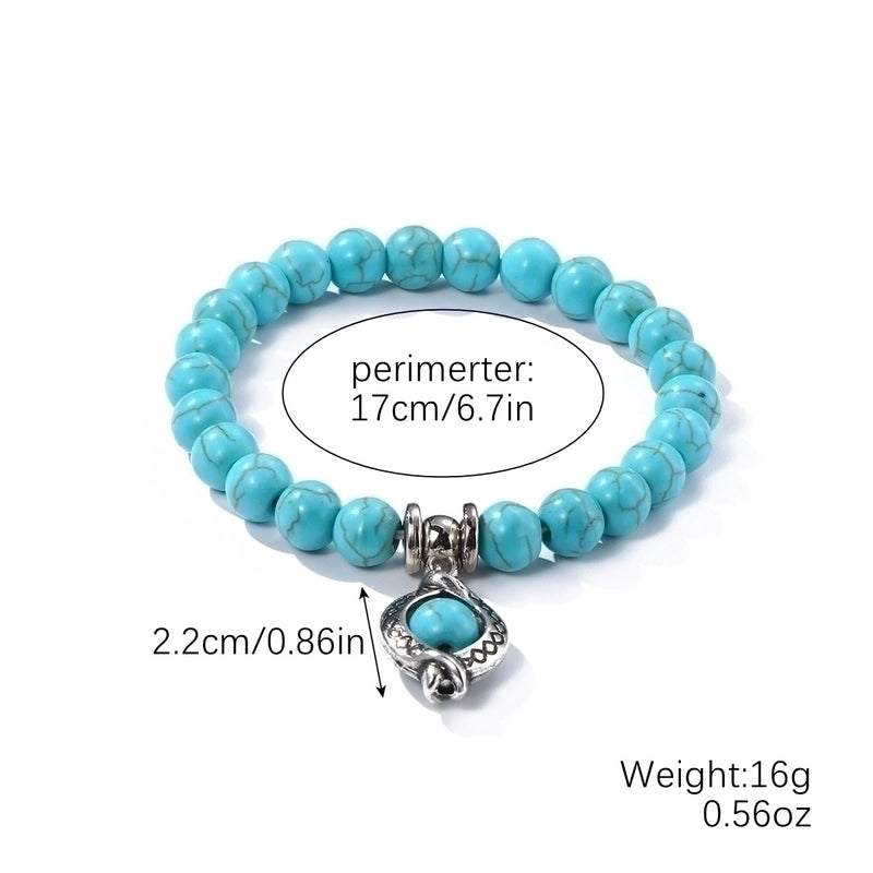 Fashion Starfish Butterfly Turquoise Beaded Women's Bracelets 1 Piece