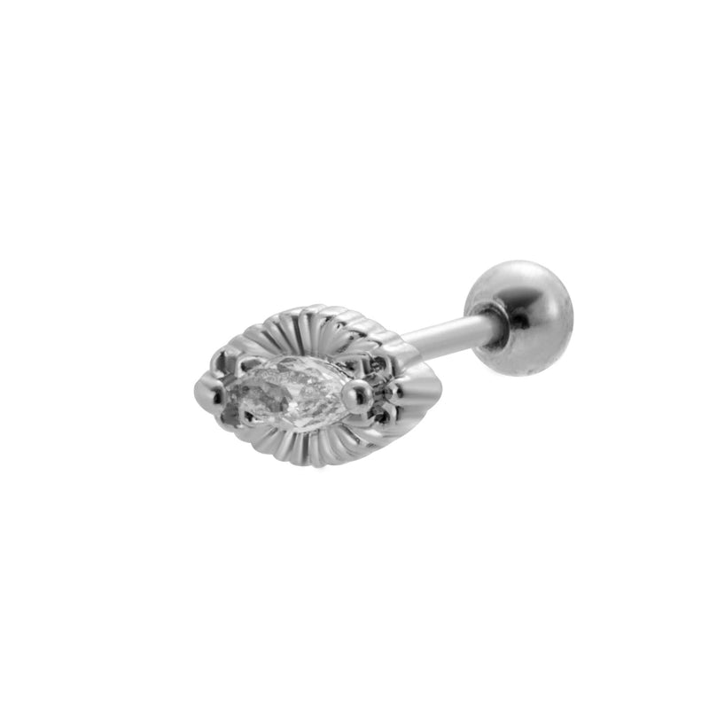 1 Piece Ear Cartilage Rings & Studs Sweet Heart Shape Flower 316L Stainless Steel  Copper Plating Inlay Zircon Ear Cartilage Rings & Studs