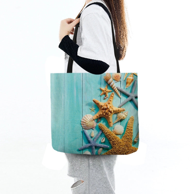 Women's Medium Polyester Underwater World Vacation Beach Square Open Tote Bag