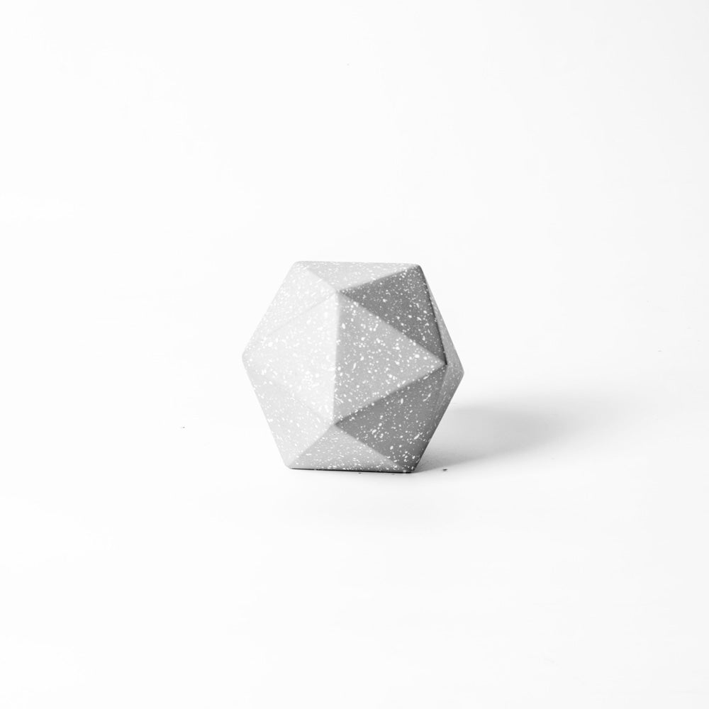 Concrete Geometric Decorative Accent - Speckled Grey