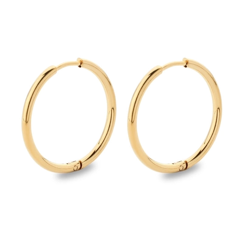 Minimalist Solid Color Stainless Steel Hoop Earrings 1 Pair
