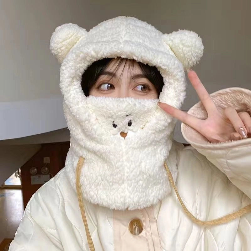 Women's Cute Minimalist Bear Ear Warap Trapper Hat