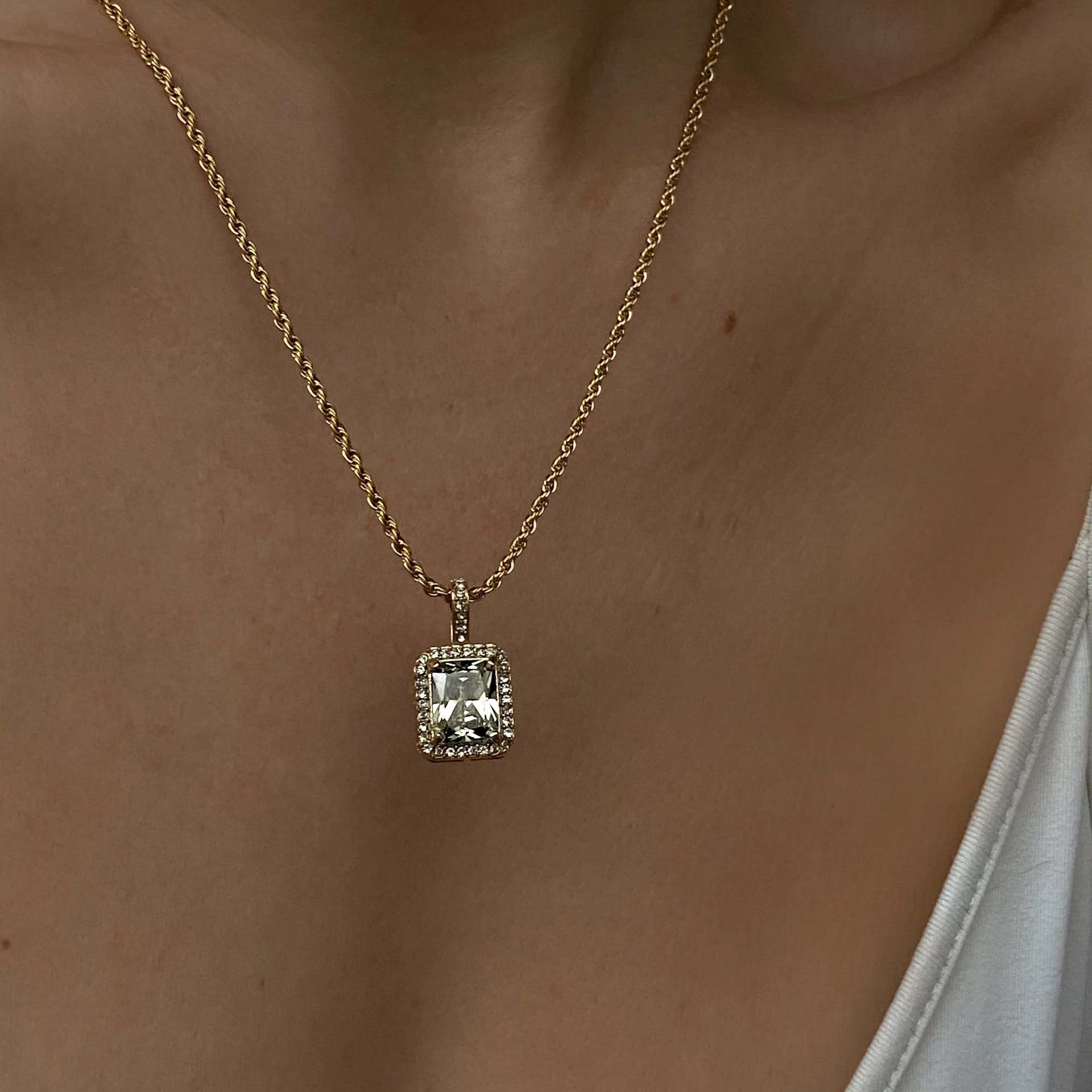 Vintage Stripe Quadrilateral Geometric Titanium Steel Electroplating Necklaces
