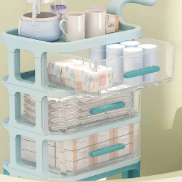 4 Layer Cart Bedside Mobile Snack Storage Rack