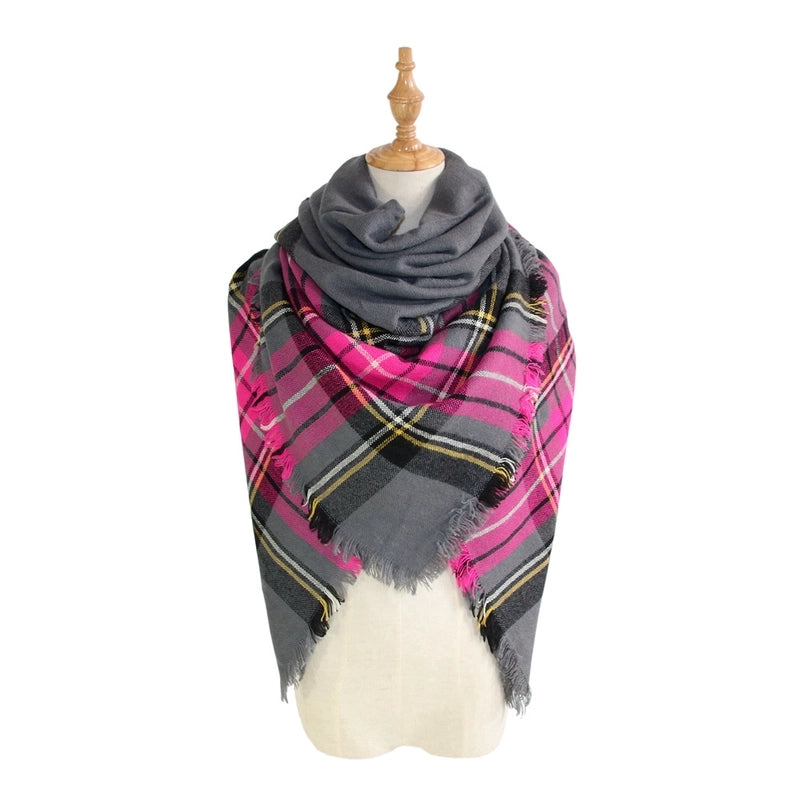 Autumn And Winter Plaid Square Extensive Warm Cashmere Scarf Women's Scarf