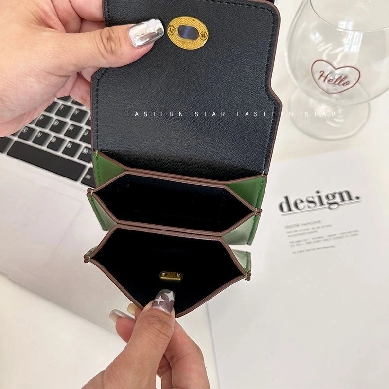 3 Pieces Women's Solid Color Pu Leather Flip Cover Wallets