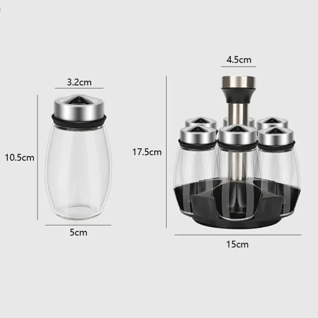 Premium Quality 360 Rotating Spice Jar Set