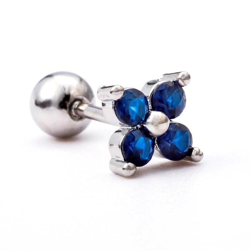 Ear Cartilage Rings & Studs Flower Brass Gem