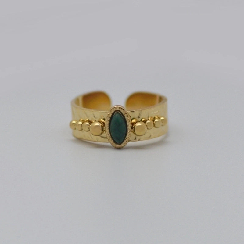 Fashion 304 Stainless Steel Turquoise 18K Gold Plated