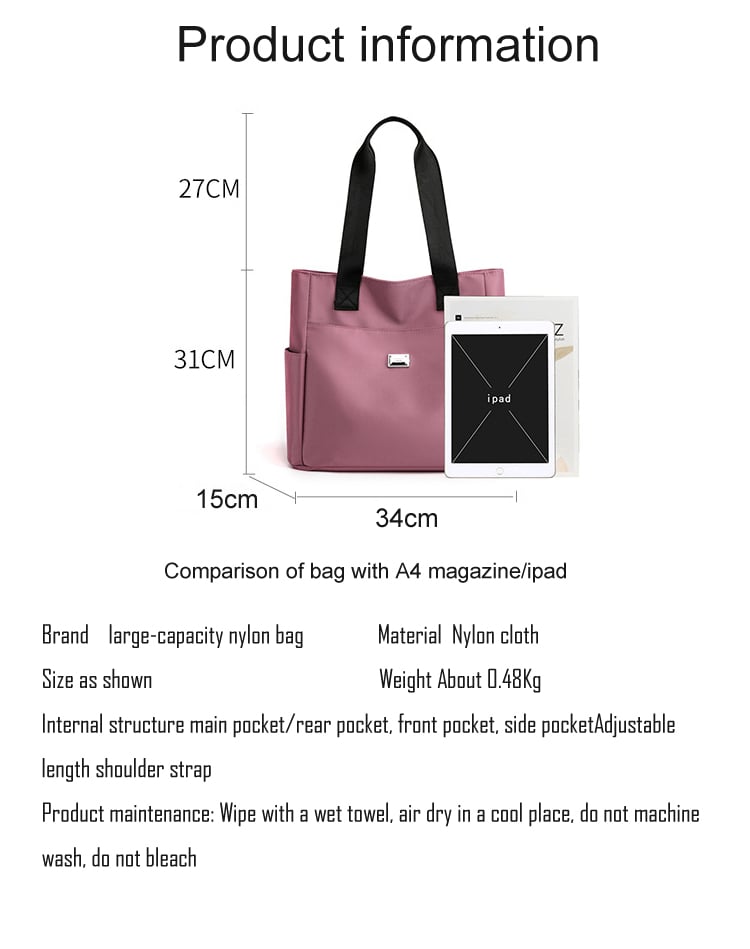 ⏰Hot Sale-2024 Large Capacity Waterproof Multi Pocket Nylon Shoulder Bag👜