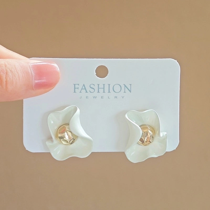 3 Pieces Sweet Heart Shape Rose Flower Inlay Imitation Pearl Alloy Rhinestones Earrings
