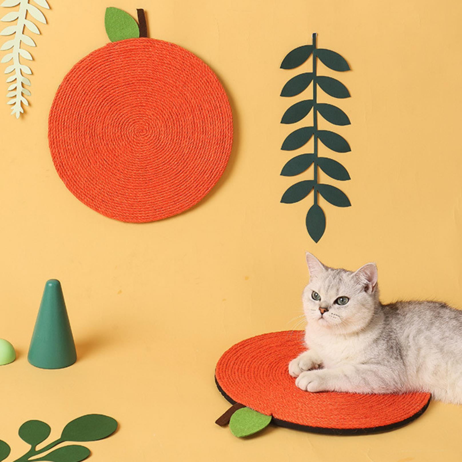 Orange Shaped Sisal Rope Scratching Mat | Cat Scratcher