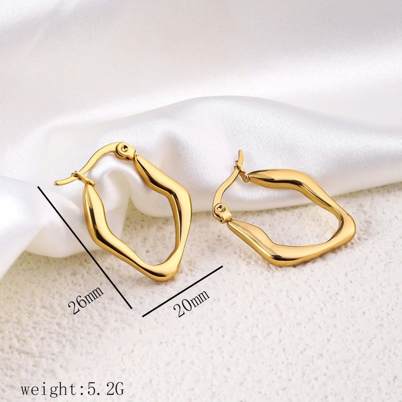 12 Pieces Minimalist Commute Geometric Heart Shape Plating Titanium Steel Drop Earrings Earrings Ear Studs