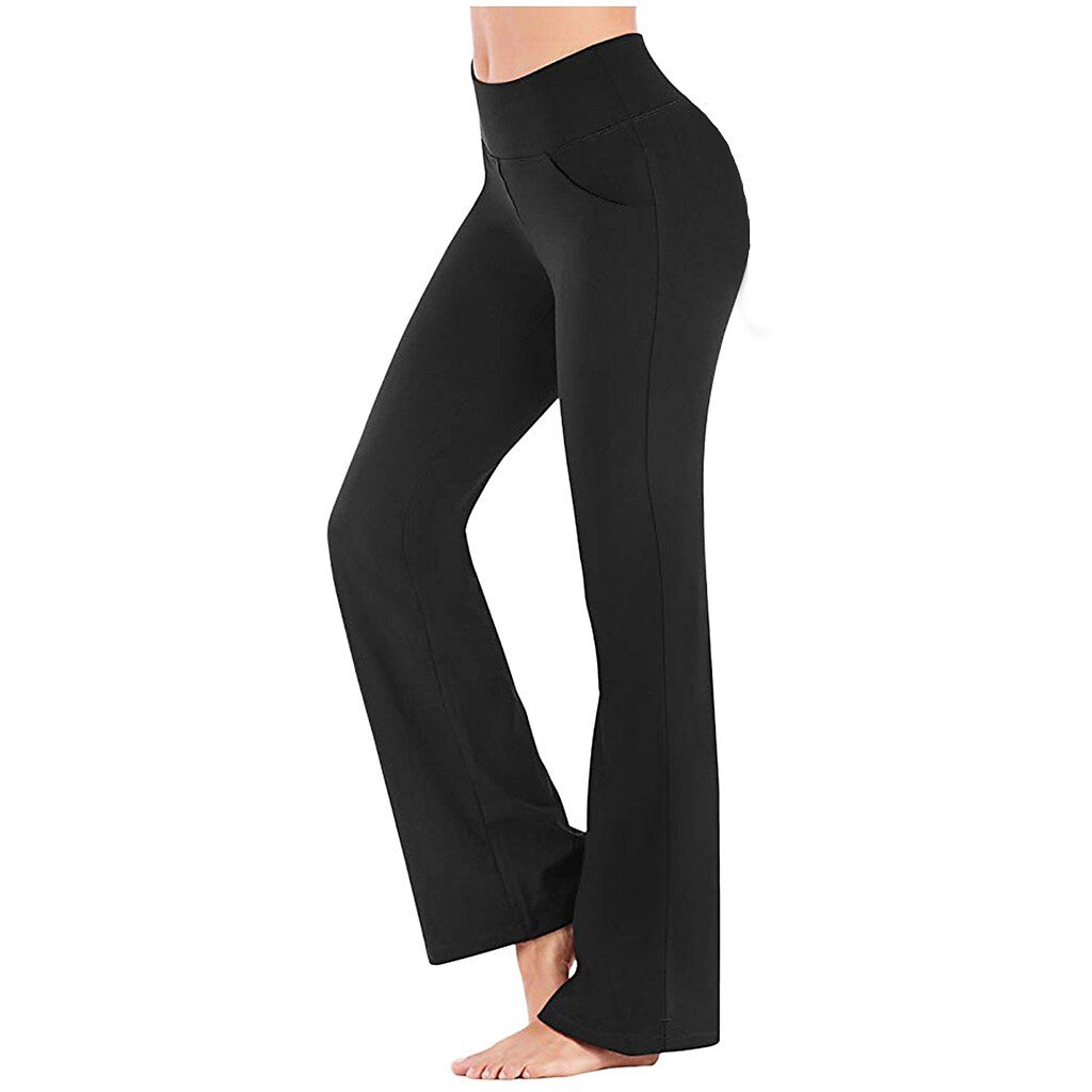 Women's High Waist Yoga Pants Bootcut Flare Leg Tummy Control 4 Way Stretch Quick Dry