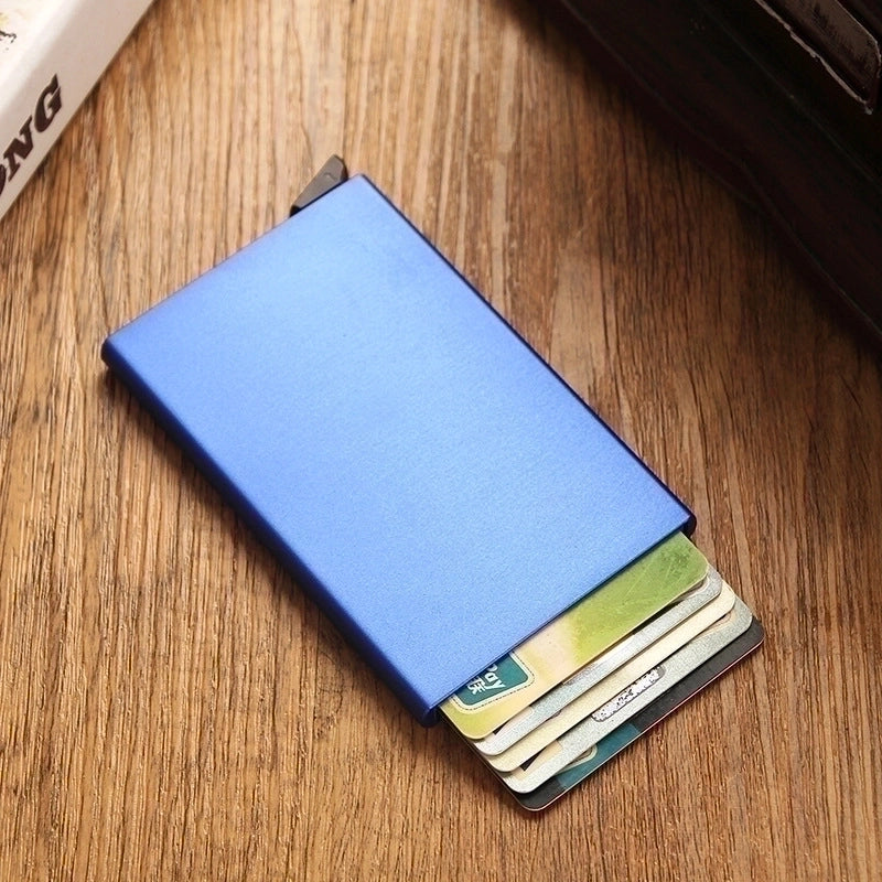 Unisex Solid Color Alloy Plastic Open Card Holders