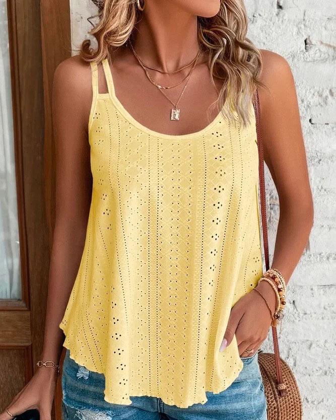 Crew Neck Sleeveless Tank Top