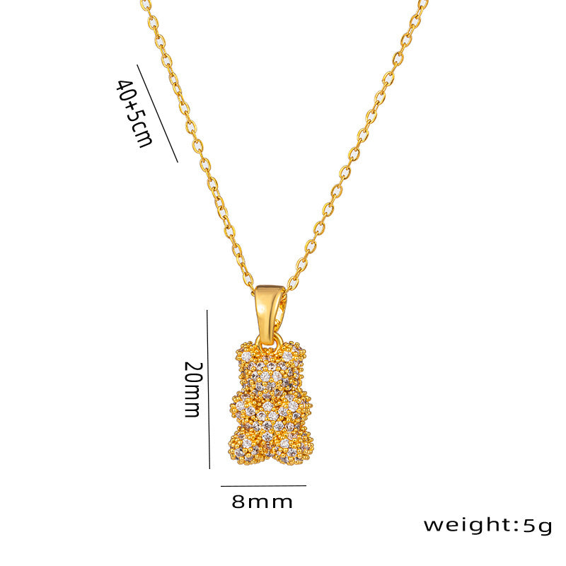 Moderate Luxury Cartoon Titanium Steel 18K Gold Plated Necklaces