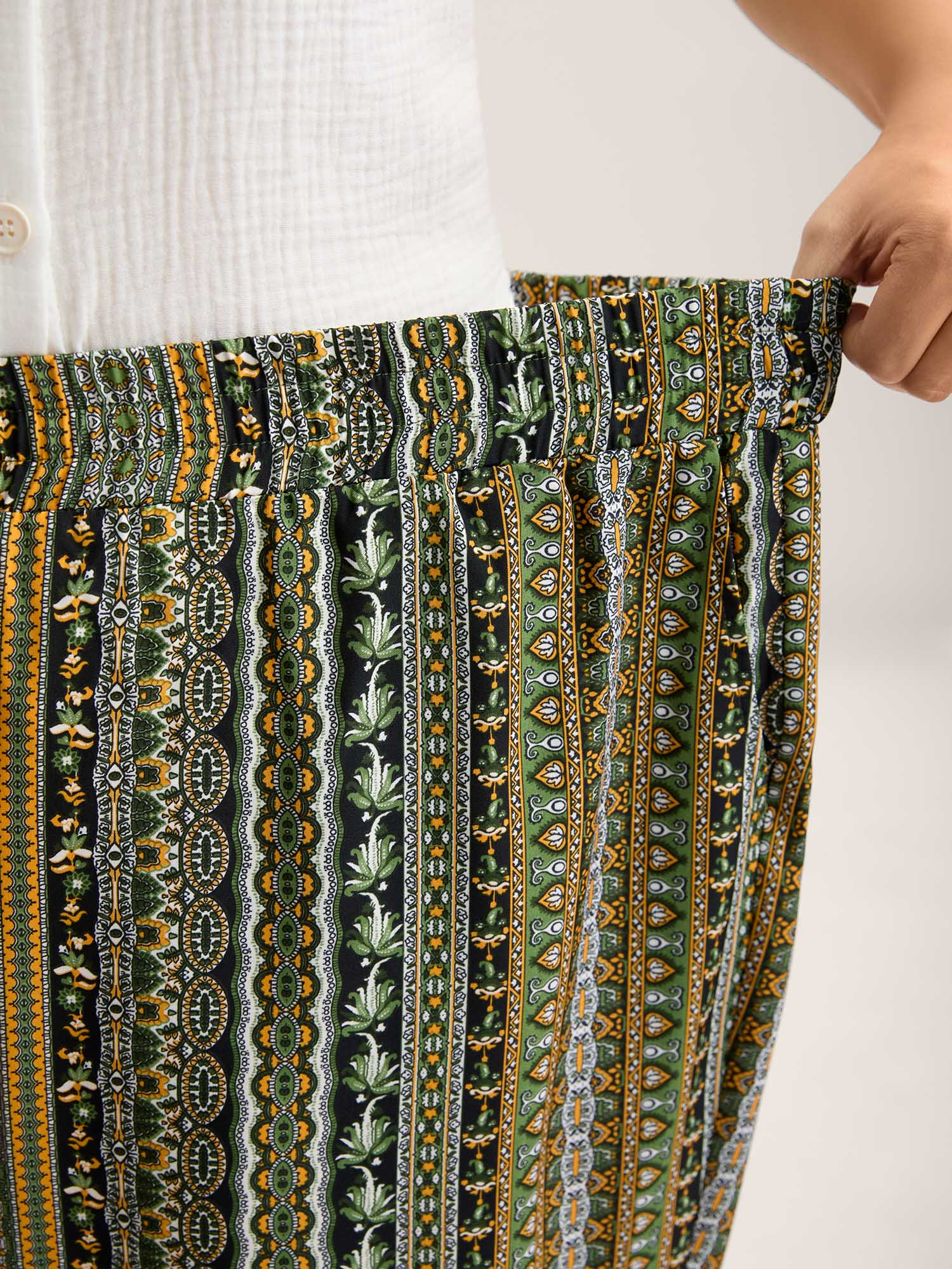 Boho Striped Split Jogger Pants