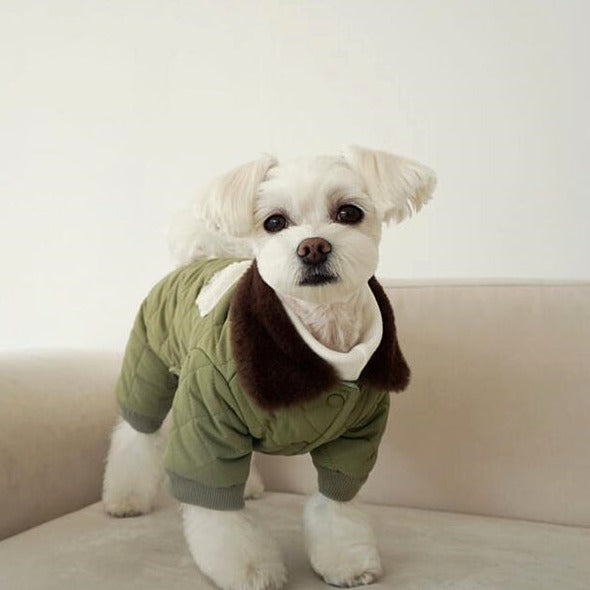 Fleece Waffle Pattern Dog Jumpsuits Jacket