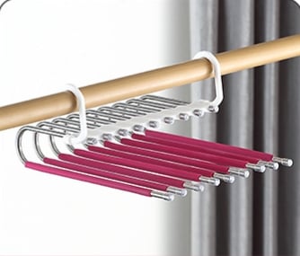 🔥 Space-Saving Solution: 🔥 Foldable Stainless Steel Pants Hanger