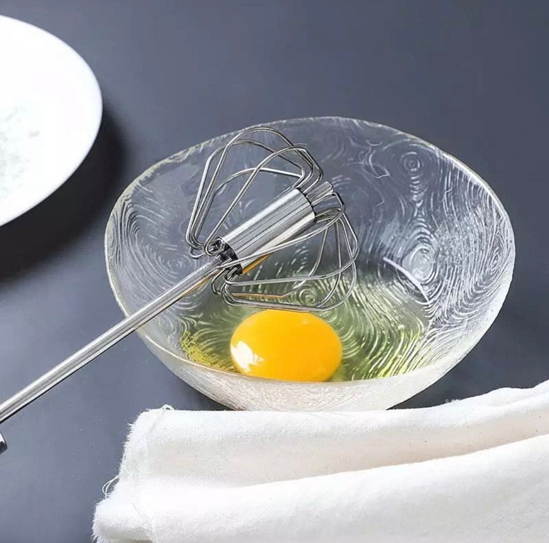 Stainless Steel Kitchen Hand Held Mixer Press Whisker Whisk Batter Egg Beater