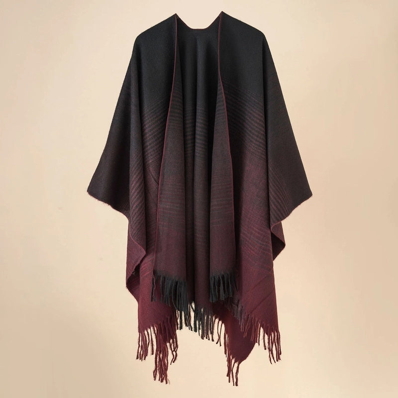 Spring And Autumn New Fashion Shawl Women's Cashmere Shawl Cape Gradient Tassel Warm Fashion Shawl