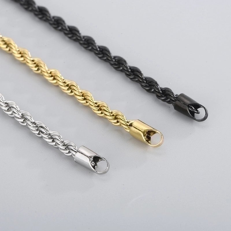 Minimalist Twist Stainless Steel 18K Gold Plated Bracelets In Bulk