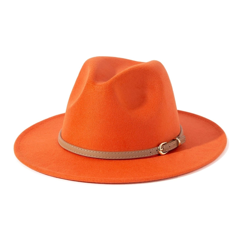 Fashion Flat Top Hat Women's British French Socialite Elegant Felt Hat Autumn And Winter Warm Jazz Hat Men's