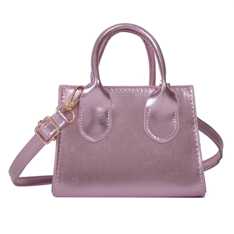 Women's Small Pu Leather Solid Color Streetwear Square Zipper Shoulder Bag Handbag Crossbody Bag