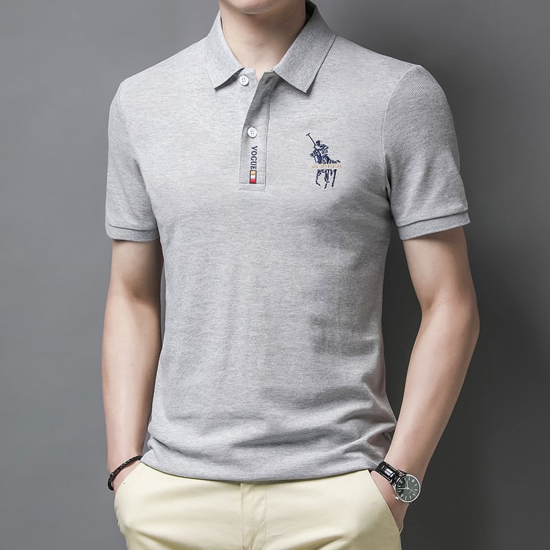 🔥Men's Business Casual Embroidered Lapel Short Sleeve Polo Shirt🔥