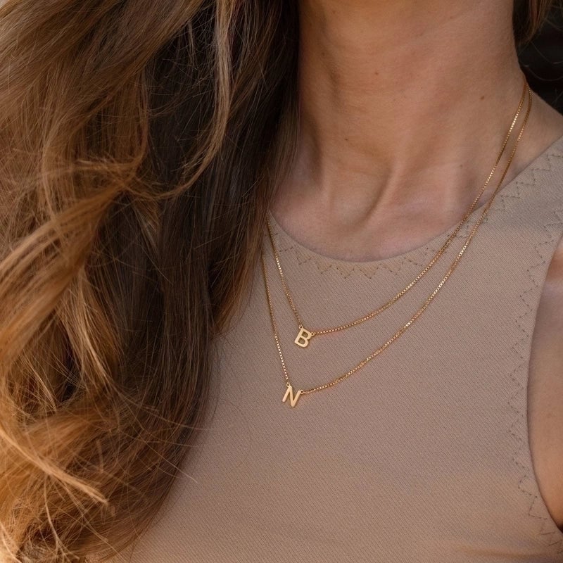 201 Stainless Steel 304 Stainless Steel Gold Plated Minimalist Letter Pendant Necklace