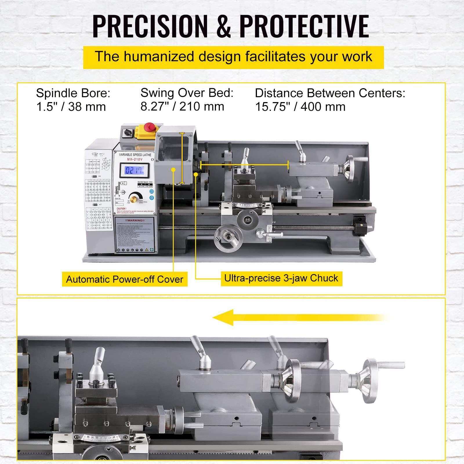 🔥Automatic Mini Metal Lathe 8