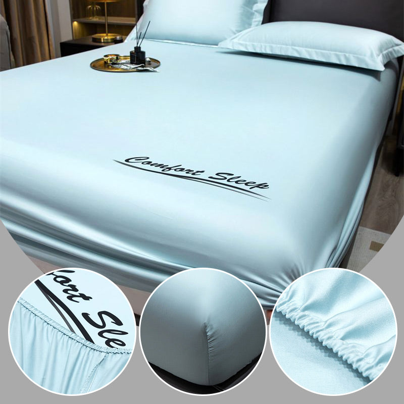 💥Last Day Sale 49%OFF🔥Summer Ice Cooling Silky Bed Fitted Sheet Pillow Cover🛏️
