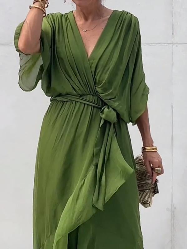 48% OFF Stylish and elegant V-neck maxi dress